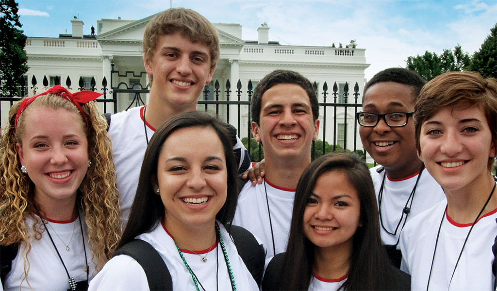 Youth Tour participants at the White House