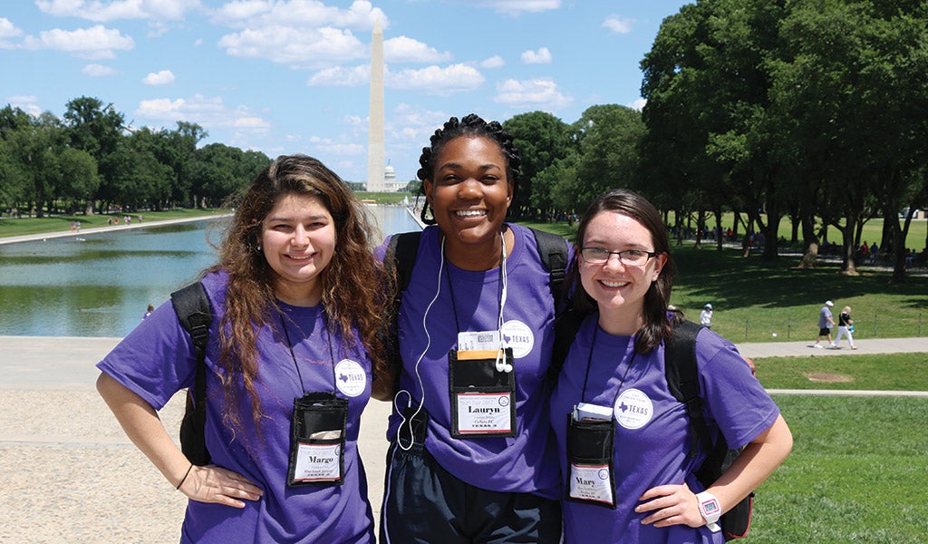 Youth Tour participants on the National Mall