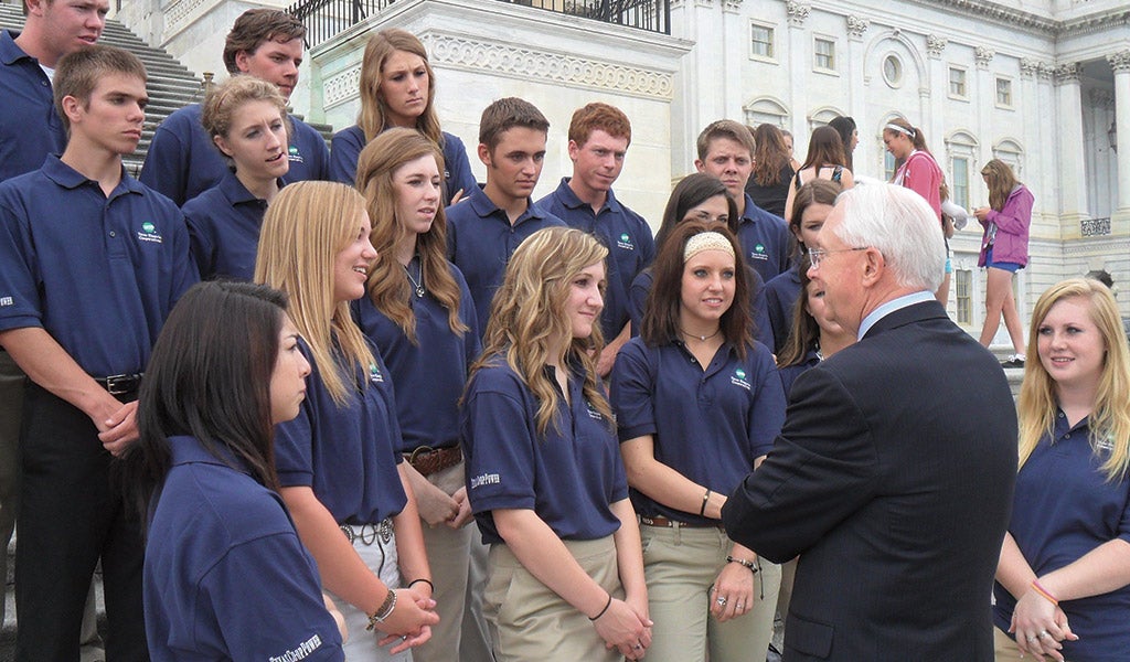 Youth Tour participants meet with a U.S. Representative